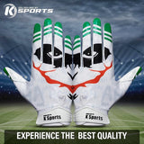 K Sports Football Gloves for Youth and Adult Receiver Sticky Silicone Grip Skin fit Tacky Gloves