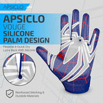 APSICLO Football Receiver Gloves Sticky Silicone Grip Youth & Adult Tacky Youth Football Gloves