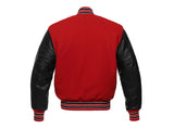 Tesla Varsity Jacket with Sleeves in Pure Leather